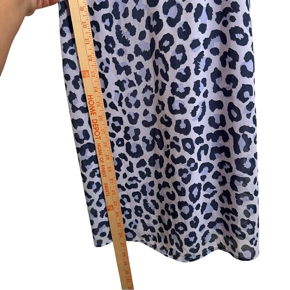 Tobi Women Lavender Leopard Print Mini Slip Dress V-Neck Spaghetti Strap S - Picture 5 of 12
